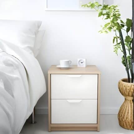 كومود ابيض وخشبي بيج 40 * 48 - W-504