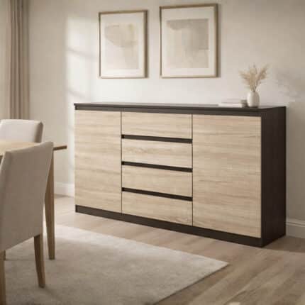 بوفيه 140 سم اسود فى خشابي - W-327