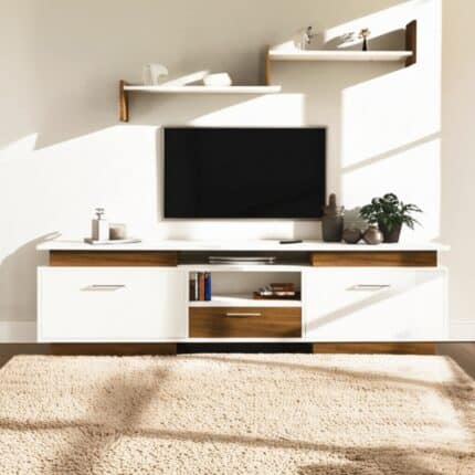 وحدة تلفزيون ام دى اف بني و أبيض - W-580