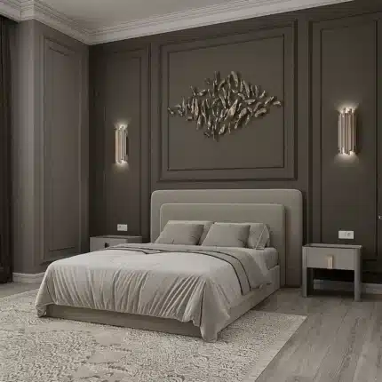 سرير - خشب ام دي اف- رمادي - متعدد المقاسات - W-469