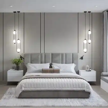 سرير - خشب ام دي اف - رمادي - متعدد المقاسات - W-475