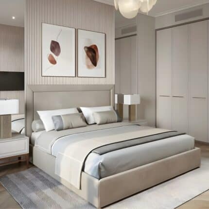 سرير - خشب ام دي اف- بيج - متعدد المقاسات - W-462