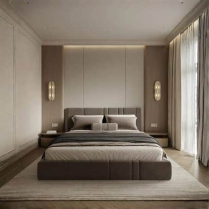 سرير - خشب -ام دي اف- بني - متعدد المقاسات - W-470