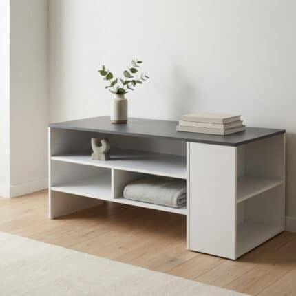 ترابيزه ابيض فى رمادى غامق 120*55سم _ ST-33